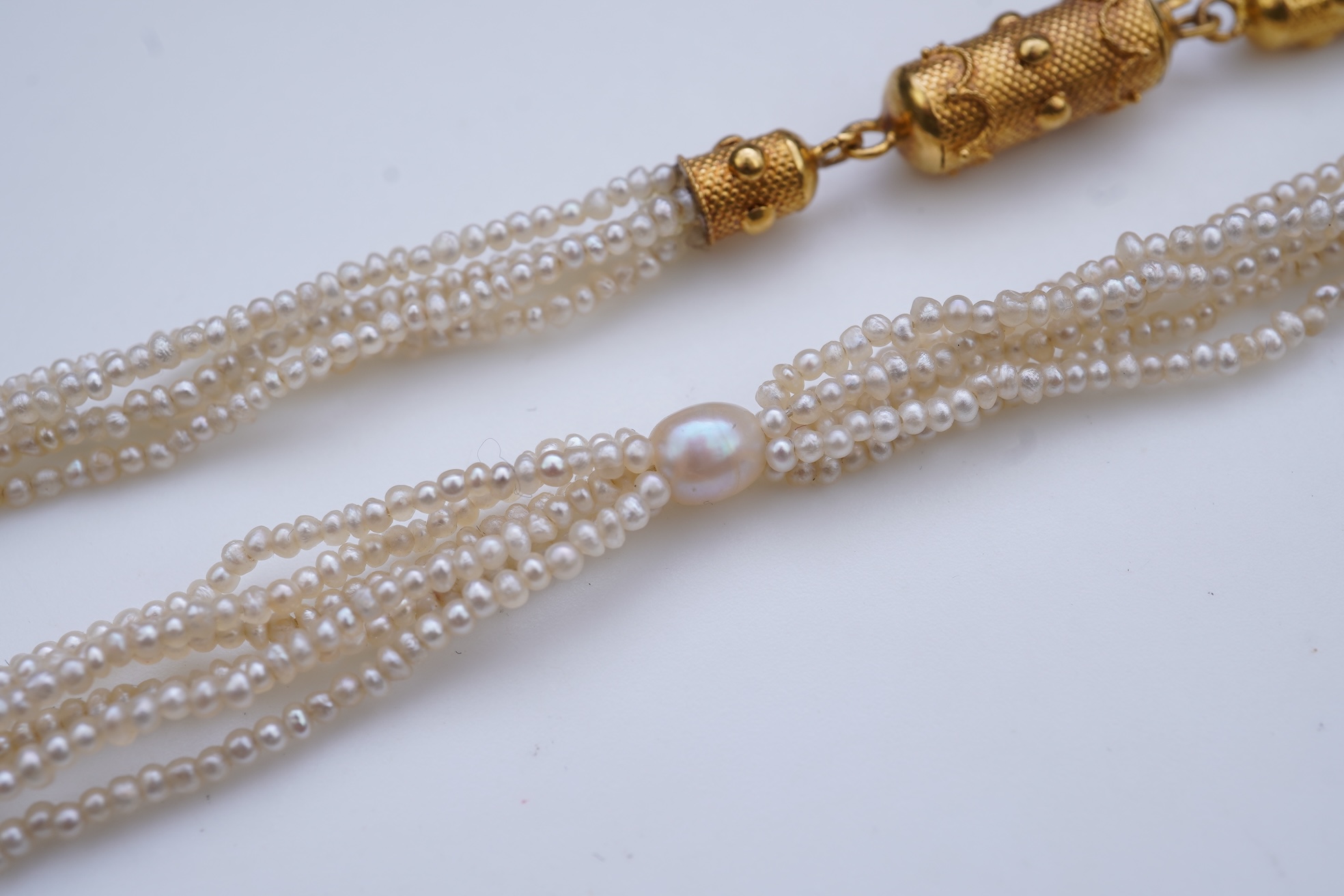 A seed pearl necklace, mid 19th century